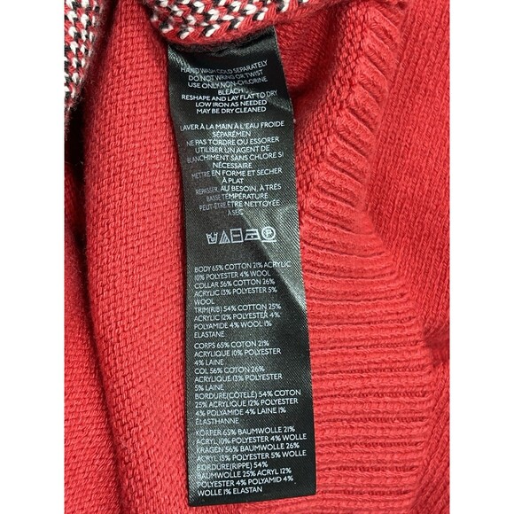 Anthropologie Maeve Sweater Oversize Red Graphic Monogram Comfy Boho Sz XXS NWT - Picture 9 of 13
